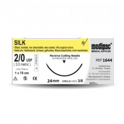 Ράμμα Silk 2/0, 75cm 24mm  Tριγωνική Medipac
