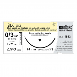Ράμμα Silk 3/0, 75cm 24mm  Τριγωνική Medipac