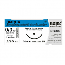 Ράμμα PROPYLEN 3/0, Tριγωνική Bελόνα 24mm - 45cm Medipac