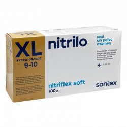 Γάντια Νιτριλίου Γαλάζια Χωρίς Πούδρα Nitriflex Soft XLarge Santex GD19BE