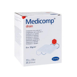Medicomp Drain Αποστειρωμένη Γάζα Τραχειοτομίας 6ply 7.5x7.5cm (Συσκευασία 2x25 Τεμαχίων) HARTMANN 4215338