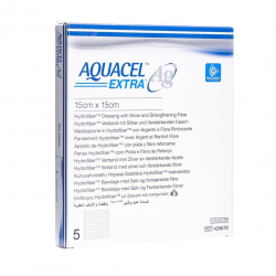 AQUACEL Extra Ag  Επίθεμα Υδροϊνώδες μη Κολλητικό 15x15cm  (Συσκευασία 5 Τεμαχίων) ConvaTec 4423415