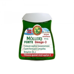 Μουρουνέλαιο και Ιχθυέλαιο Κατάλληλο για Παιδιά (60 Κάψουλες) Moller's Forte Omega 3 