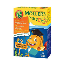 Ζελεδάκια Ιχθυέλαιο Κατάλληλο για Παιδιά Πορτοκάλι Λεμόνι (36 Τεμάχια) Moller's Omega 3 