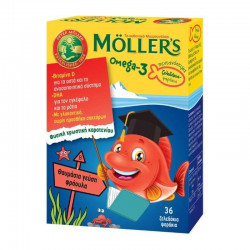 Ζελεδάκια Ιχθυέλαιο Κατάλληλο για Παιδιά Φράουλα (36 Τεμάχια) Moller's Omega 3