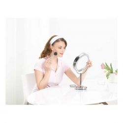 Καθρέπτης Μακιγιάζ Επιτραπέζιος με Φως 13.4x13.4cm Ασημί Beurer BS 55